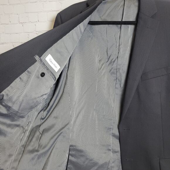 Calvin Klein Sport Coat Blazer Suit Jacket Mens 43R Wool/Polyester Blend Black - Picture 4 of 6